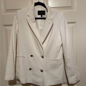 Banana Republic Ivory Double-Breasted Blazer